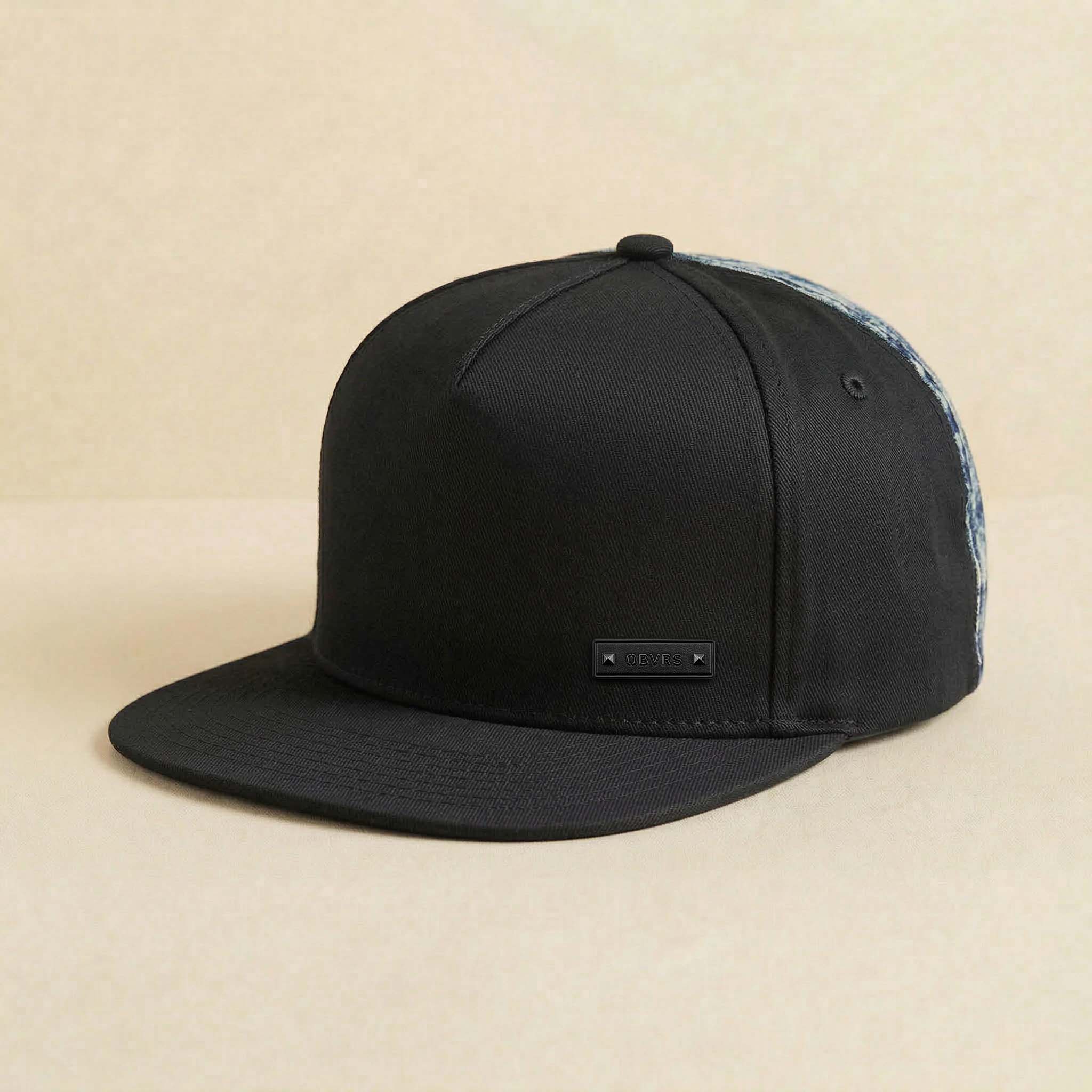 Black canvas and denim, front