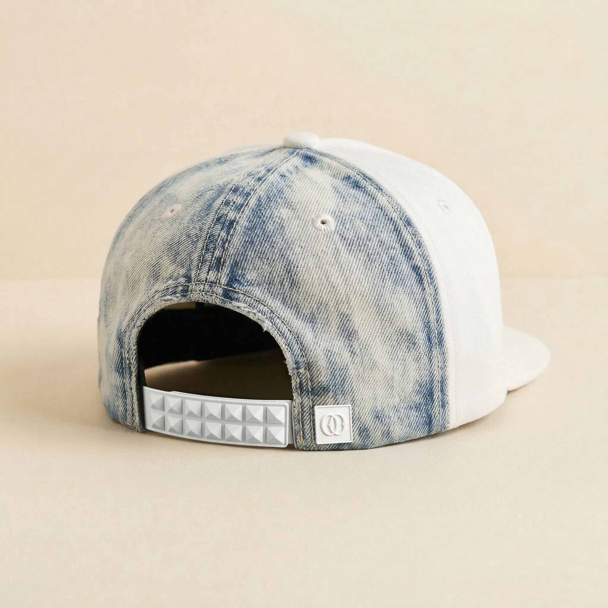 White canvas and denim, back